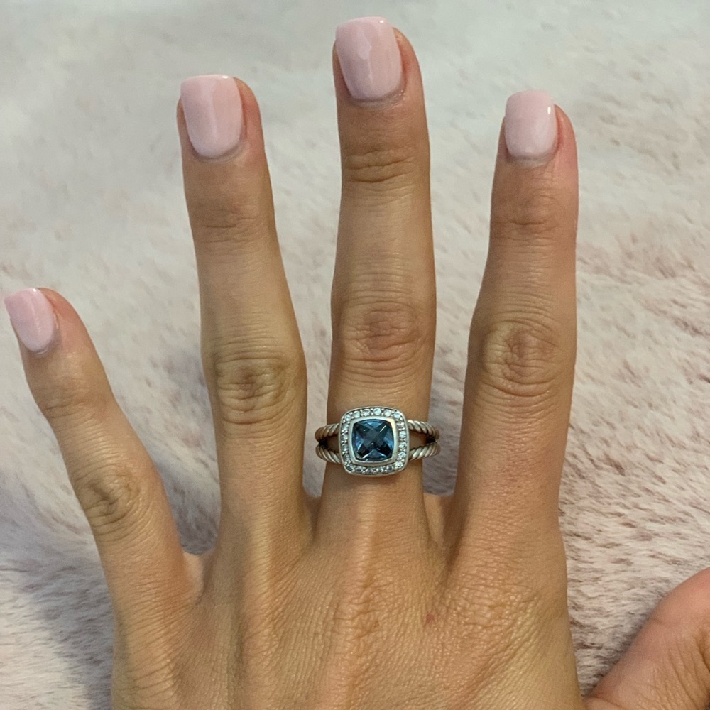 David Yurman Petite Albion Blue Topaz Ring